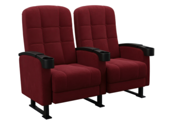 Pair of deep burgundy movie theater seats