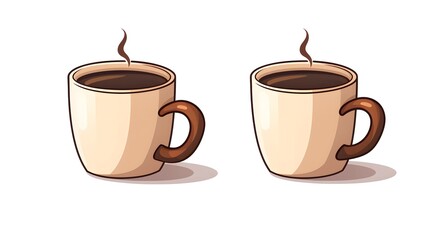 Obraz premium Illustration of a cute cartoon coffee mug perfect for designs in cafe, restaurant, kitchen