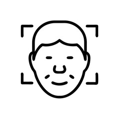 face id icon on transparent background for apps and websites