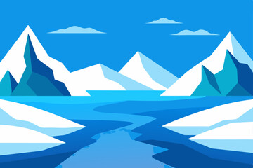 Fototapeta premium vector illustration of a mountain landscape