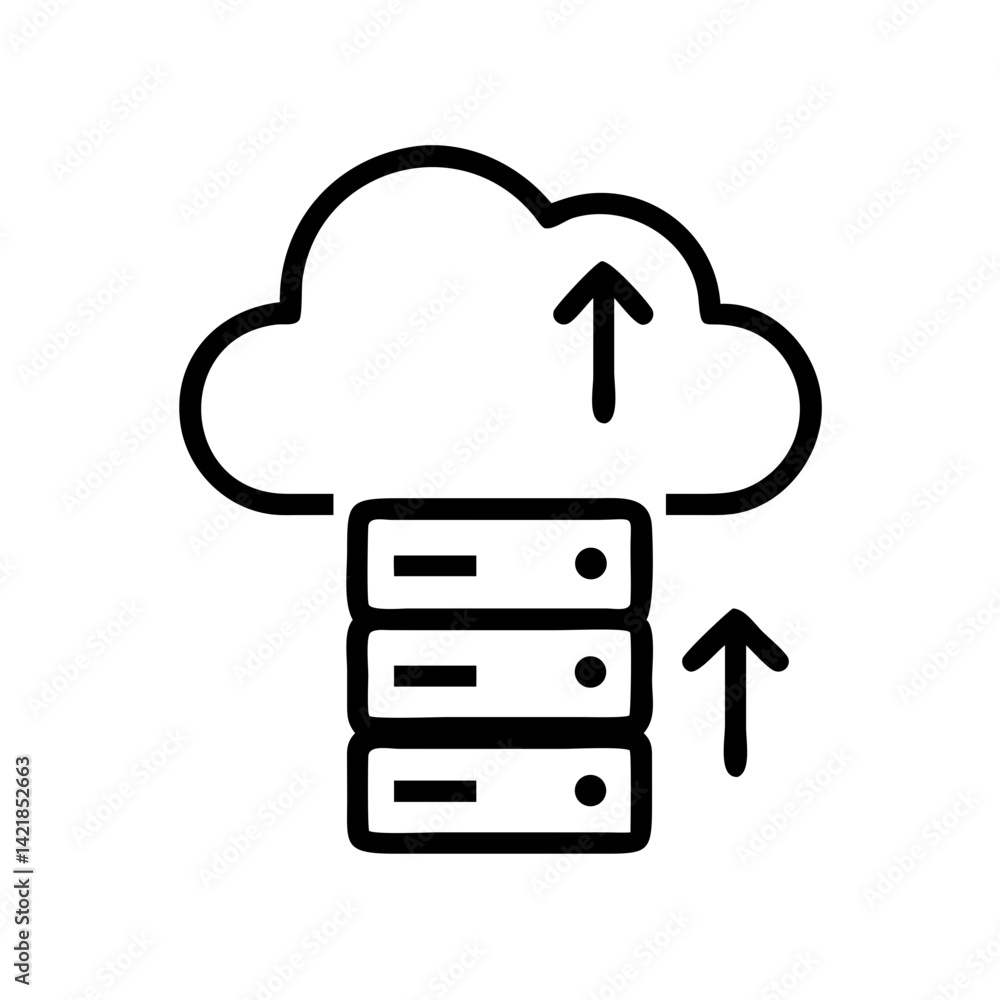 Poster data storage icon on transparent background for apps and websites