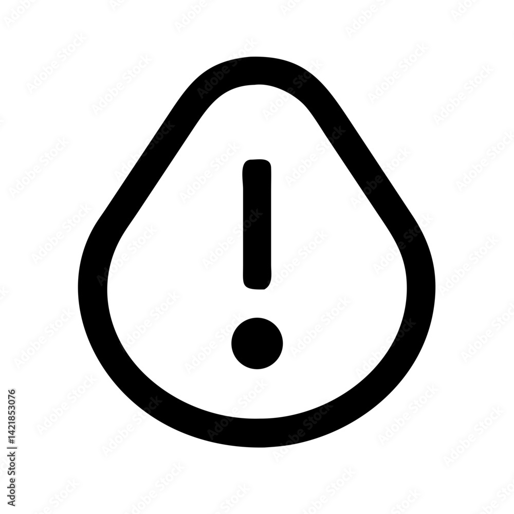 Poster warning icon on transparent background for apps and websites