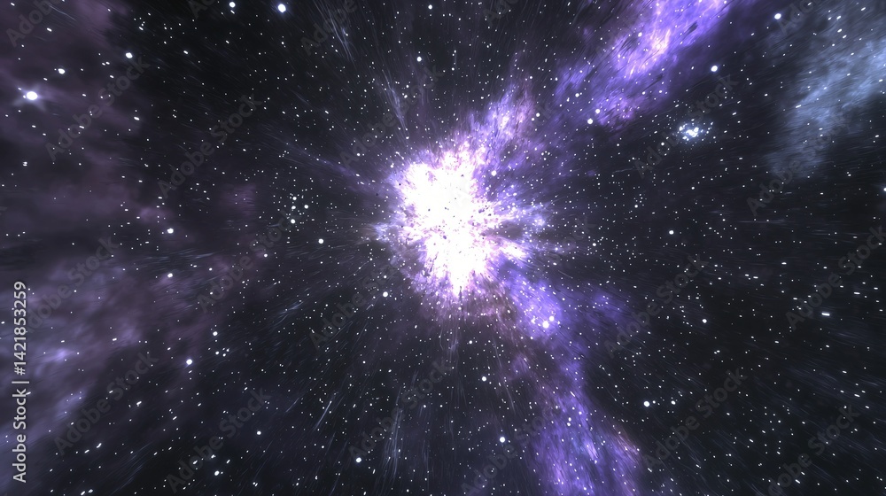 Aufkleber stunning nebula with vibrant colors and distant star in the background creating a cosmic and etherea