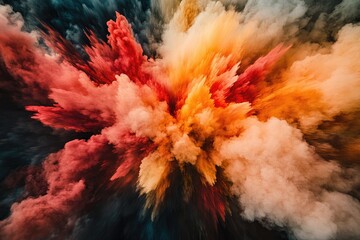 Colorful powder explosion