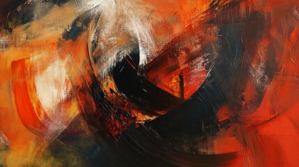 Dynamic abstract painting with bold strokes and vibrant colors