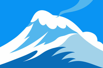 winter mountain landscape vector illustration