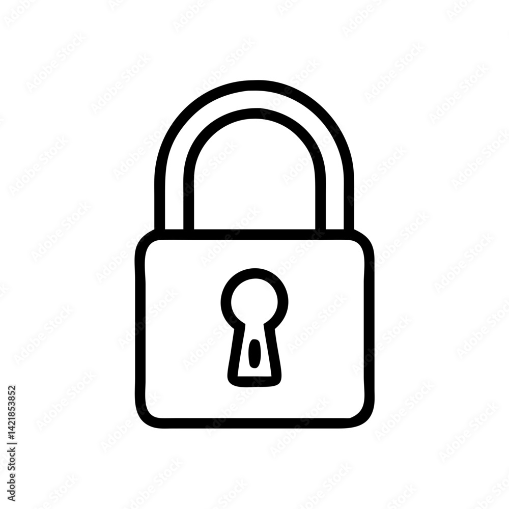 Poster lock icon on transparent background for apps and websites