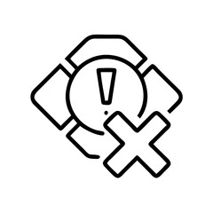 error cross icon on transparent background for apps and websites