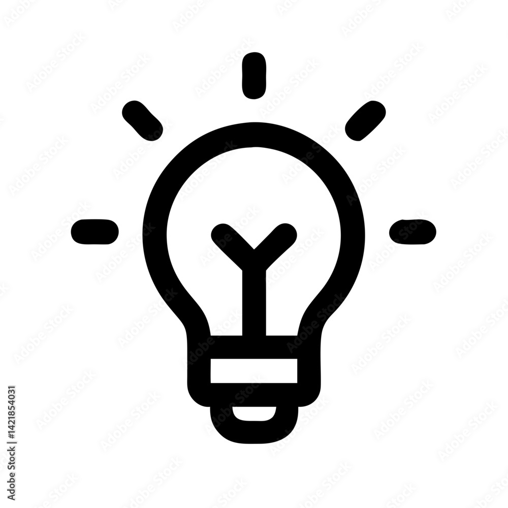 Poster light bulb icon on transparent background for apps and websites