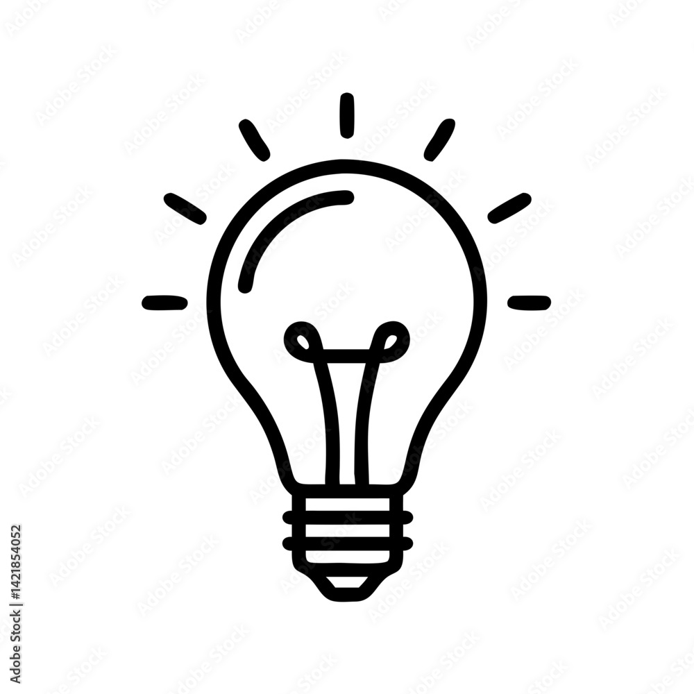 Poster light bulb icon on transparent background for apps and websites
