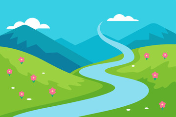 Fototapeta premium landscape with mountains