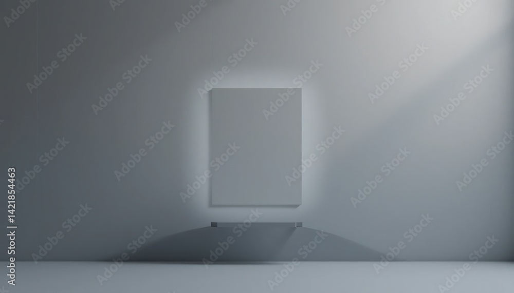 Poster minimalist design displaying a blank canvas modern art gallery digital artwork contemporary environm