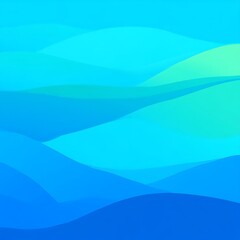Abstract wavy landscape of varying shades of blue and light green.  Soft, flowing lines create a sense of depth and motion