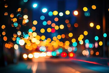 Night city lights bokeh