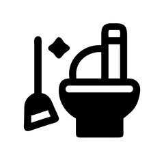 toilet cleaning icon on transparent background for apps and websites