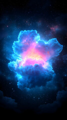 Obraz premium Luminous Cosmic Cloud Formation In A Starry Night Sky