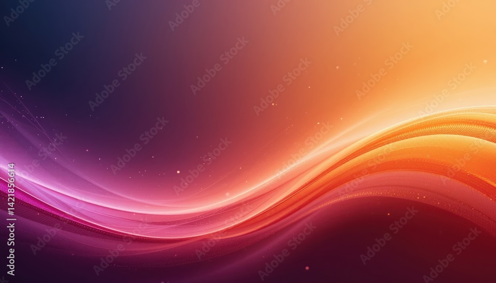 Poster flowing colorful waves abstract digital art vibrant background creative environment horizontal view 