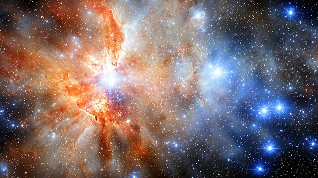 Stunning nebula in the sky captured amidst hidden star systems and atmospheric fog creating a mystical celestial experience