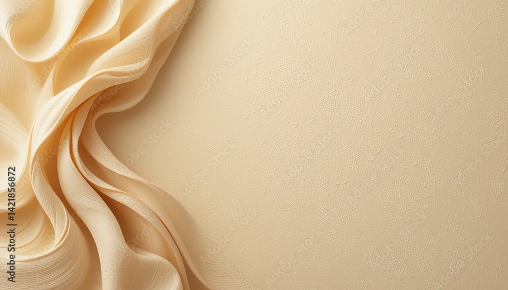 Poster elegant fabric draping studio setting textiles photography soft lighting close-up view textural cont