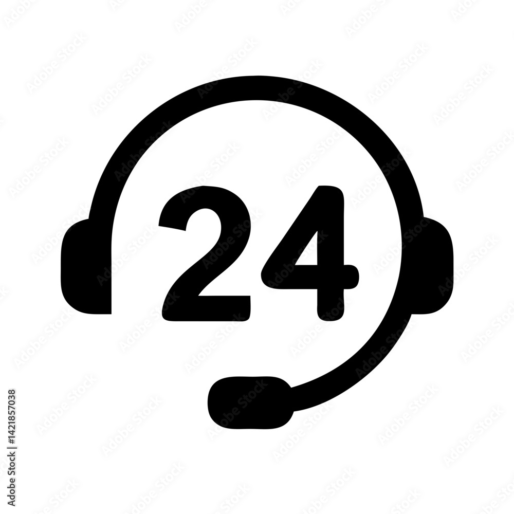 Poster 24 support icon on transparent background for apps and websites