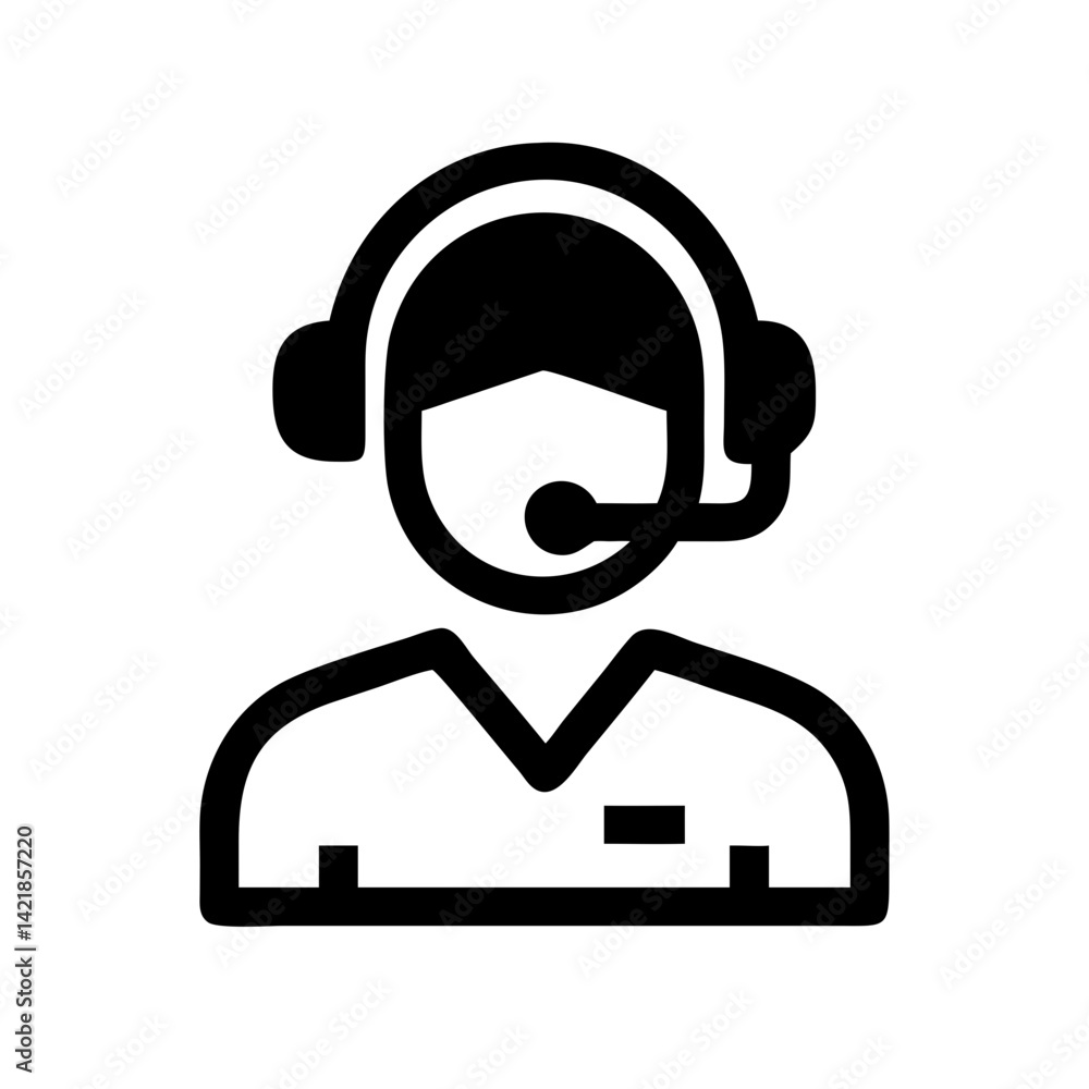 Poster support agent icon on transparent background for apps and websites