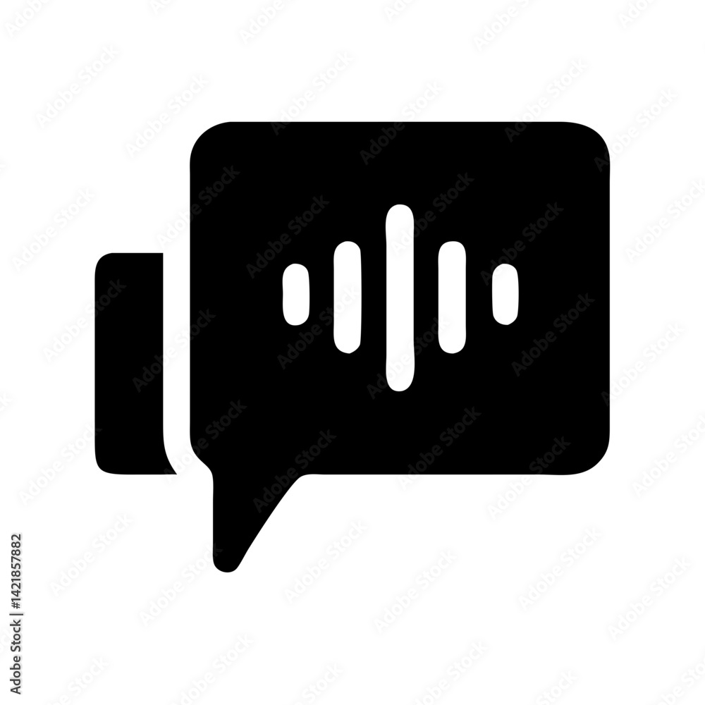 Poster voice message icon on transparent background for apps and websites