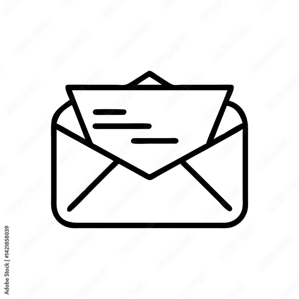 Poster email icon on transparent background for apps and websites