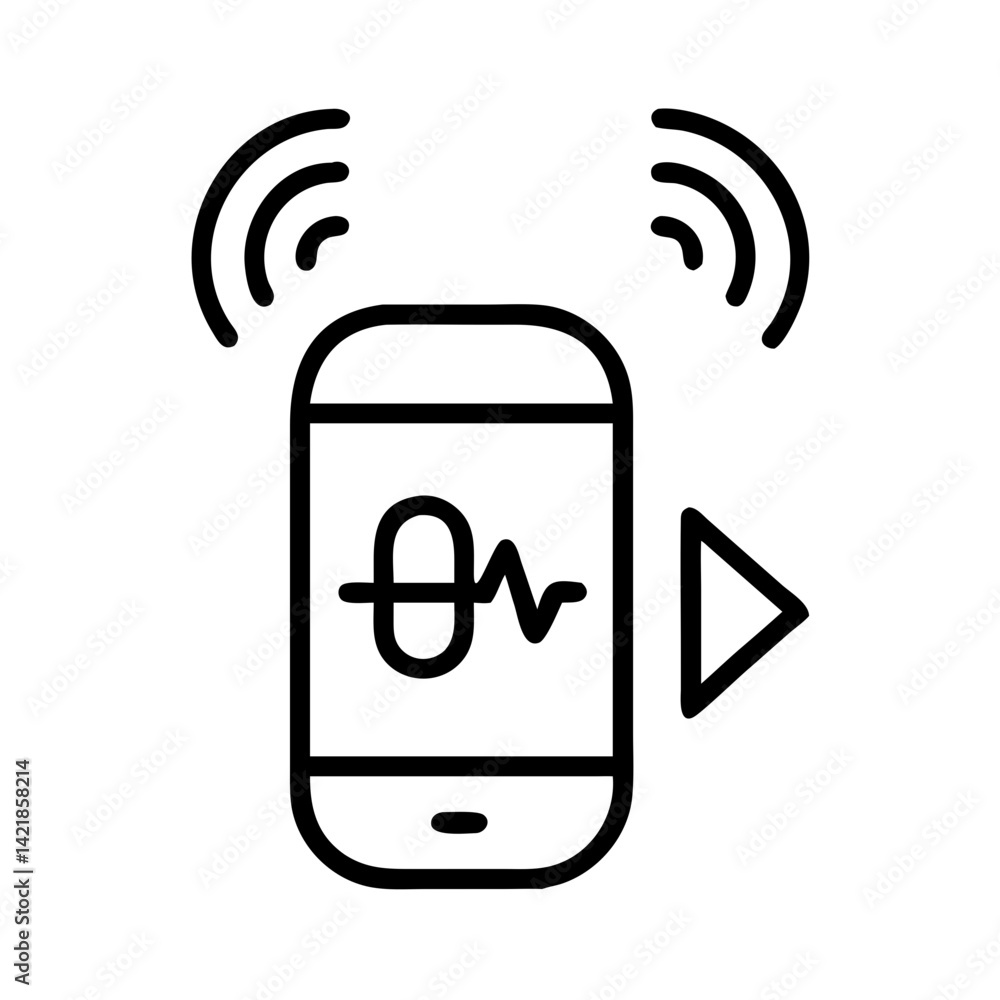 Poster smart medication icon on transparent background for apps and websites