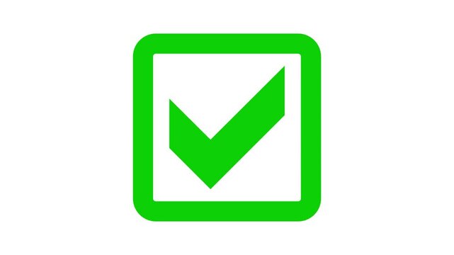 Bold tick mark bov isolated animation, Check mark animated icon