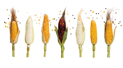 An isolated ear of corn on a white background