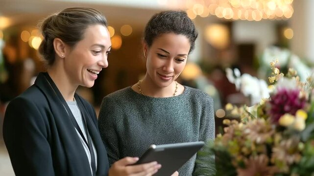 Elegant hotel lobby featuring a dedicated concierge ready to assist guests.