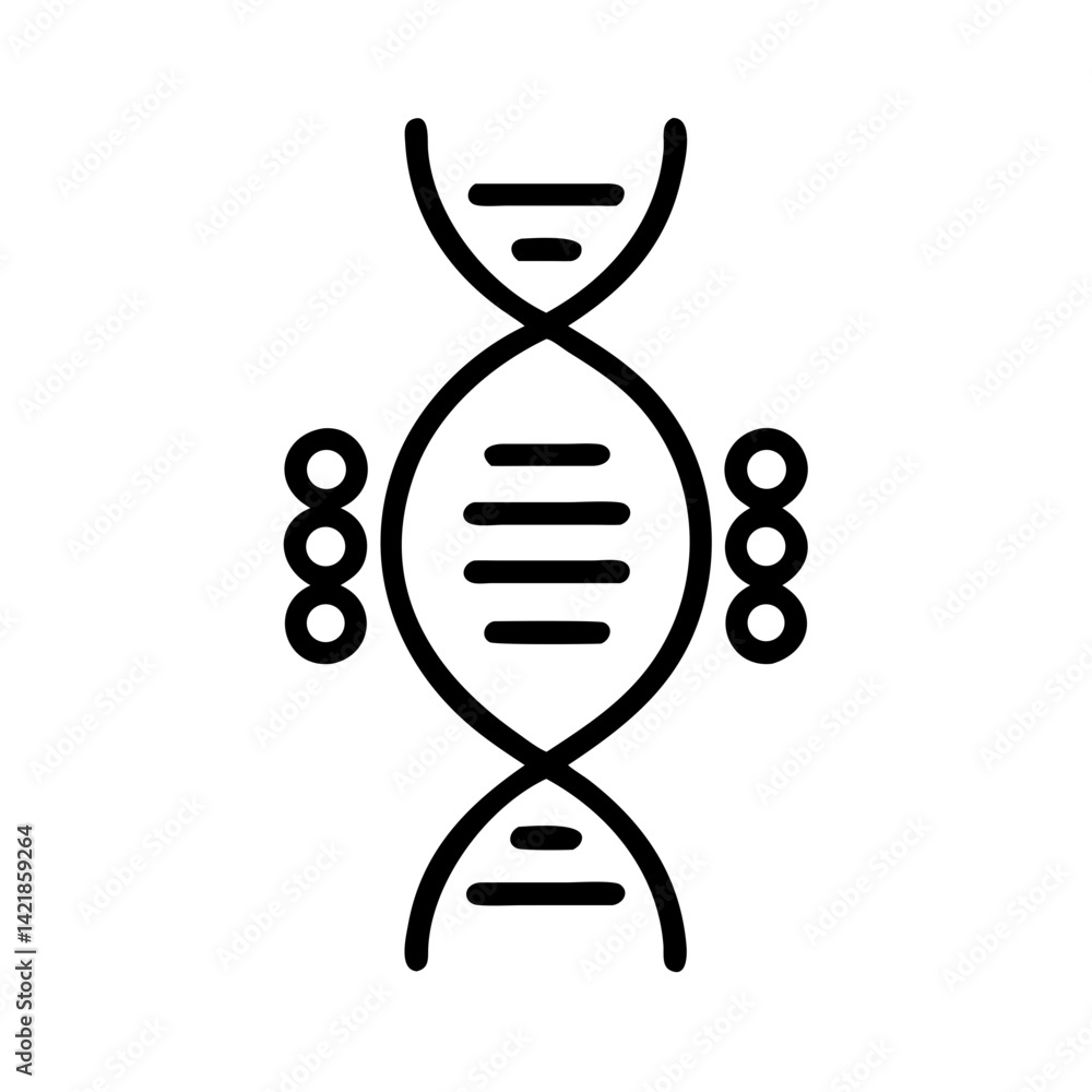 Poster dna structure icon on transparent background for apps and websites