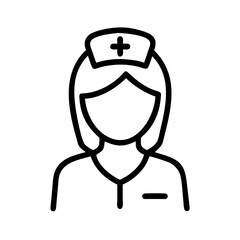 nurse avatar icon on transparent background for apps and websites