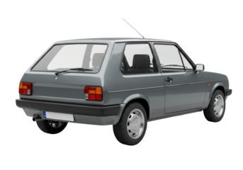 Gray vintage hatchback rear view