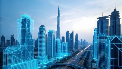 Obraz premium shanghai skyline at night