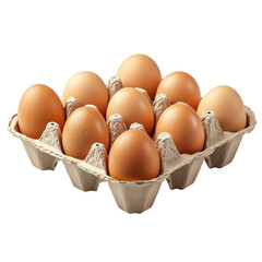 Plastic egg carton isolated on transparent background.