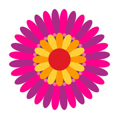 Mexican traditional flower. Ethnic embroidery decoration. Ornate folk graphic, wallpaper element. Festive mexican floral motif. Vector illustration