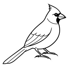 Minimalist Cardinal Bird One-Line Vector Art