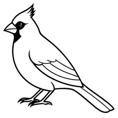 Minimalist Cardinal Bird One-Line Vector Art