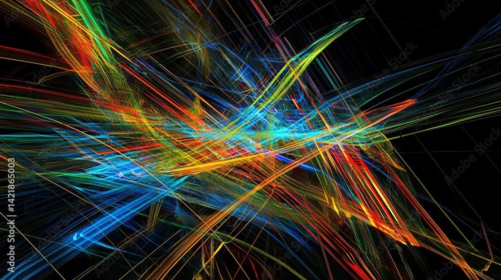 Poster colorful abstract background with neon glow effect creating a vivid and dynamic atmosphere of artist