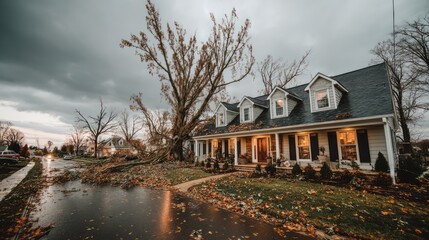 Damaged home after storm