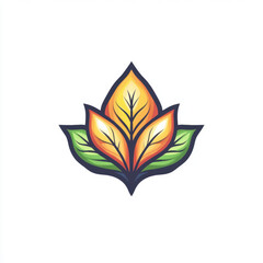 Obraz premium Stylish and Vibrant Leaf Logo Design with Yellow and Green Color Palette for Branding and Creative Projects