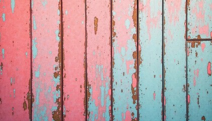 Distressed light coral wooden palisade, close-up , pale, close up, surface