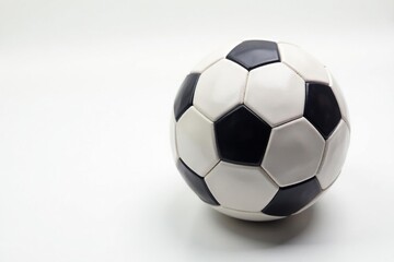 Fototapeta premium High-angle view of football against white backdrop , stadium, equipment, game