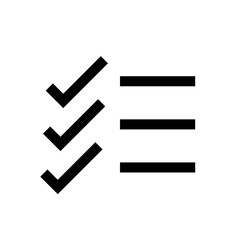 List-check icon in black, outline style and transparent background 