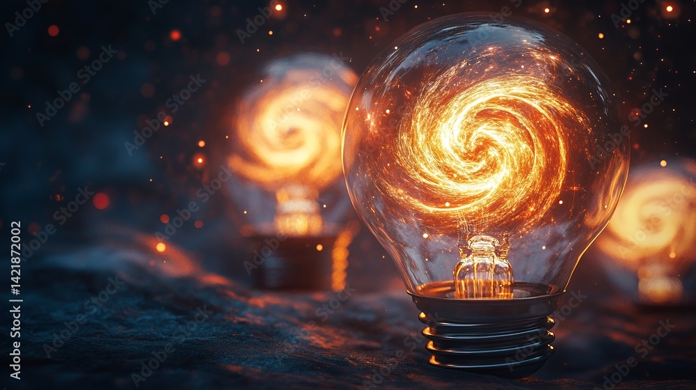 Poster glowing lanterns in the dark night setting illuminating a calm atmosphere with soft light and warm c