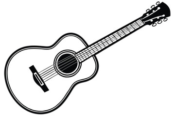 Fototapeta premium Guitar icon set. Acoustic guitar silhouette Vector.