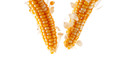 Corn plants and a harvested grain field at sunset in beautiful golden light