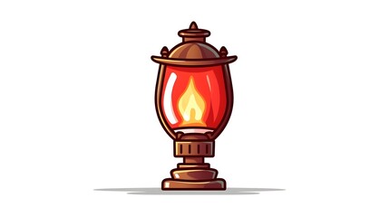 Creative and Professional Lamp Logo Flat Design for Brand Identity with High Quality Cartoon Illustration