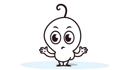 Professional line drawing cartoon question mark illustration for various design projects